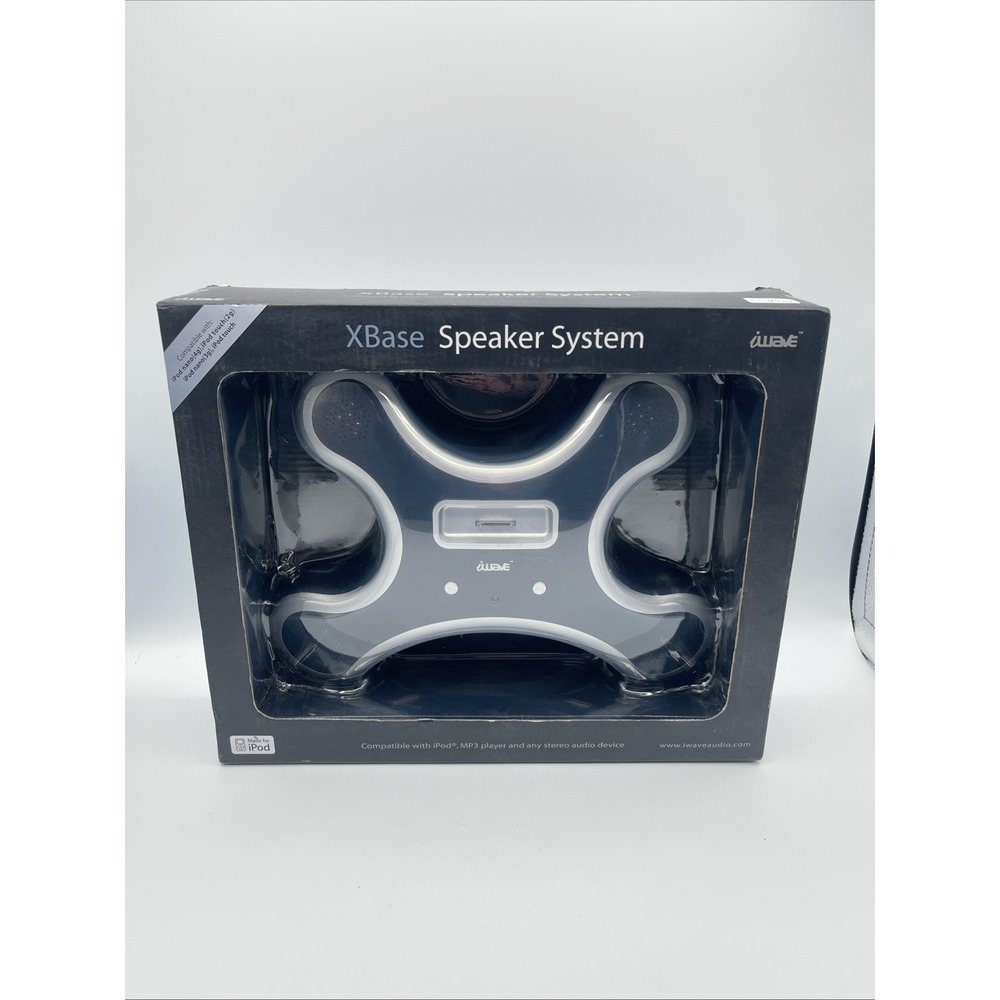 iWave XBase Speaker System iPod Dock Silver Black SP57900-SL Nano Touch MP3